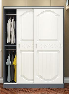 欧式衣柜实木简约现代36367经济组装简室易型衣橱推拉门卧门儿童