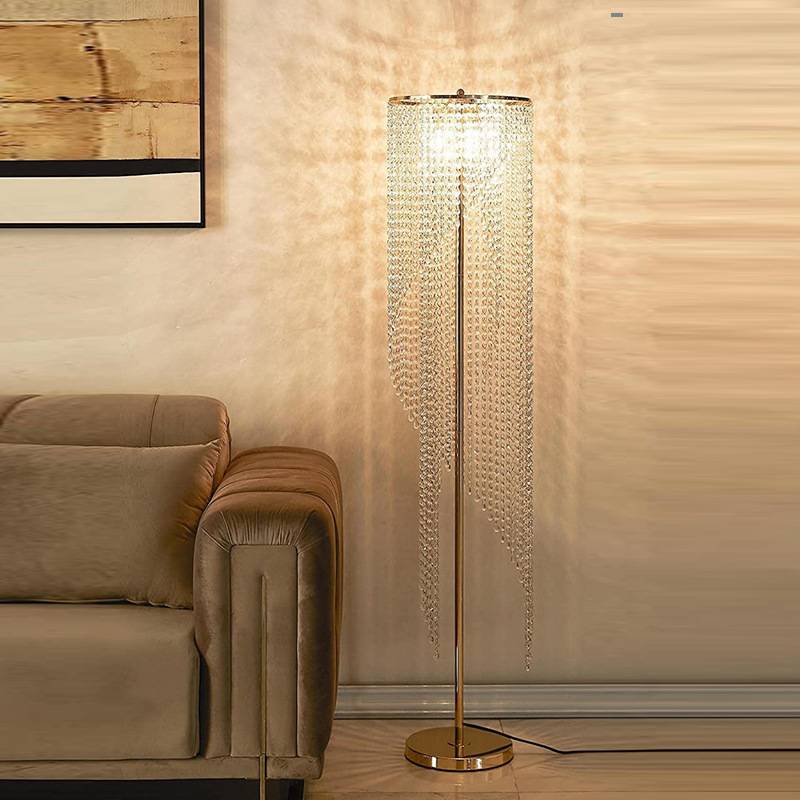 现货欧式奢华水晶落地灯客厅卧室酒店样板房装饰灯floorlamp现代