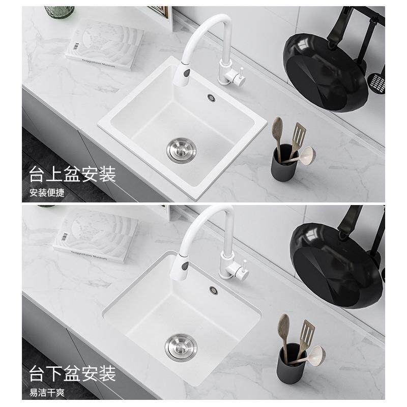 水槽大小单槽洗碗菜台下白色盆下台洗英吧小台石台EUY上石英中岛