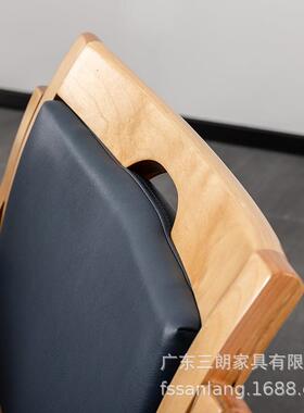 餐椅商用茶室21238椅会客设计师实木椅子单人椅椅老人扶椅靠背茶