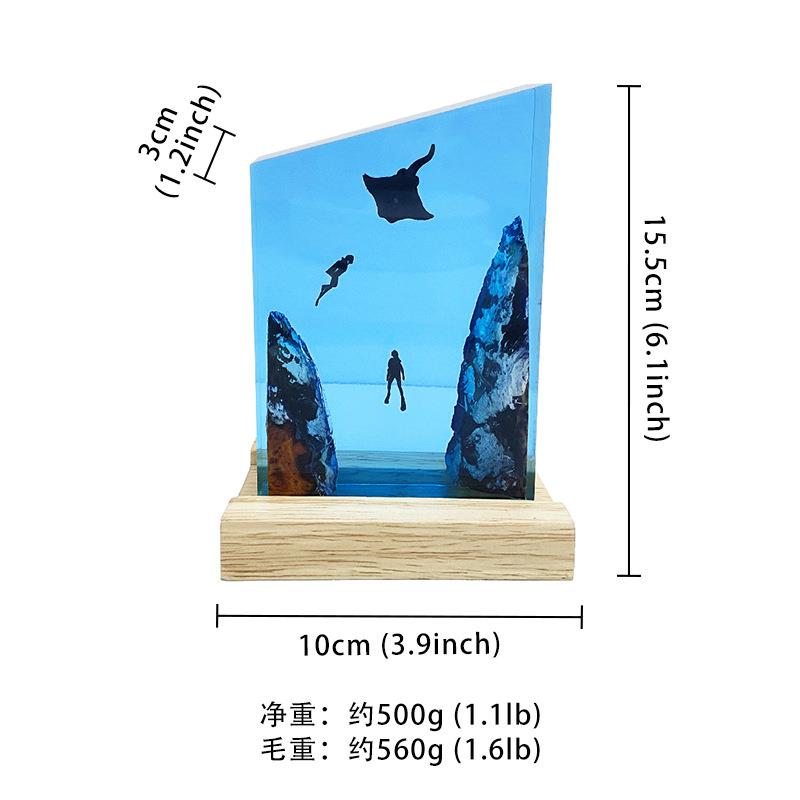 海洋系列树脂艺术DOG工艺魔员鬼鱼潜水家居艺术装置夜节日品灯礼