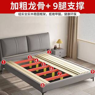 实木意1.8米双人床主ITK卧经济型科技式布软包1床.2m出租屋床1.5