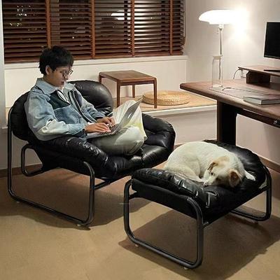 人沙发设沙发AL102312椅客厅懒人休闲中古师风风黑色轻奢单椅计子