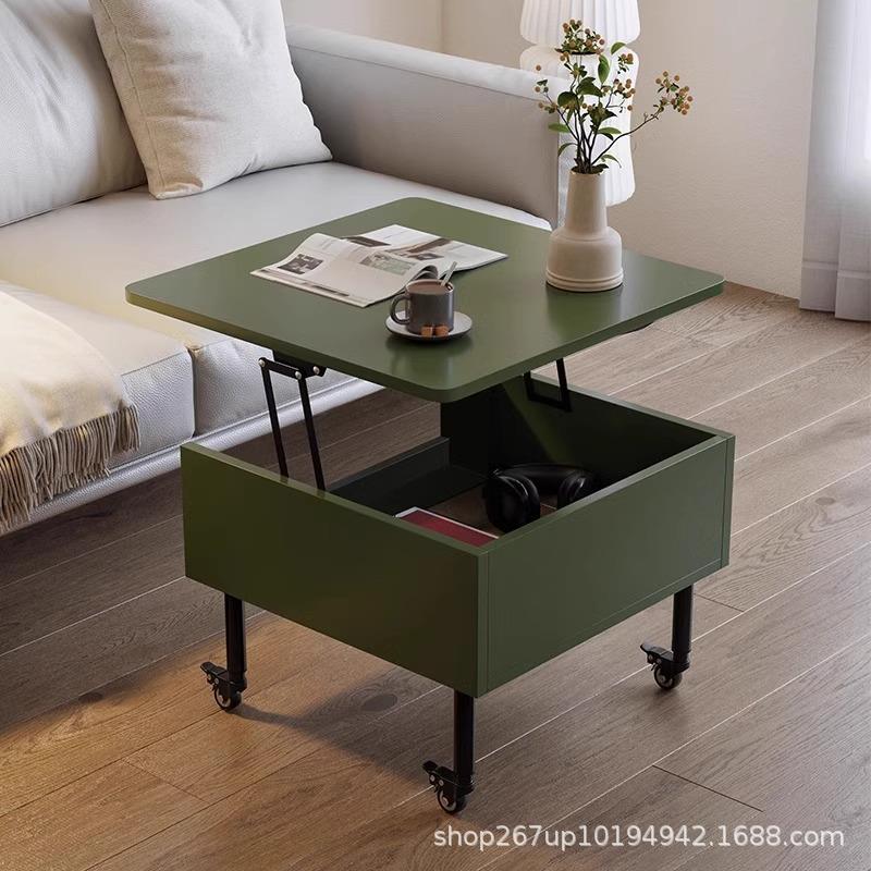 源头茶几15652简约升降实木岩小板桌日式奶小油风可移动可户型边