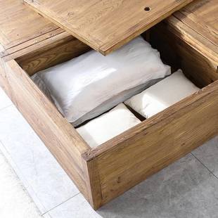 榆木床旧木板门中板原木家具榻榻米榫床实木卯式木床89005双人老