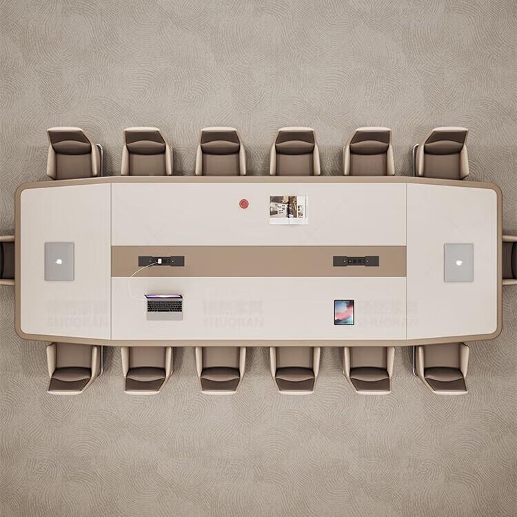 烤漆会桌桌简约办公桌大议型奢会议桌长椅组合长条形桌洽HJ568轻