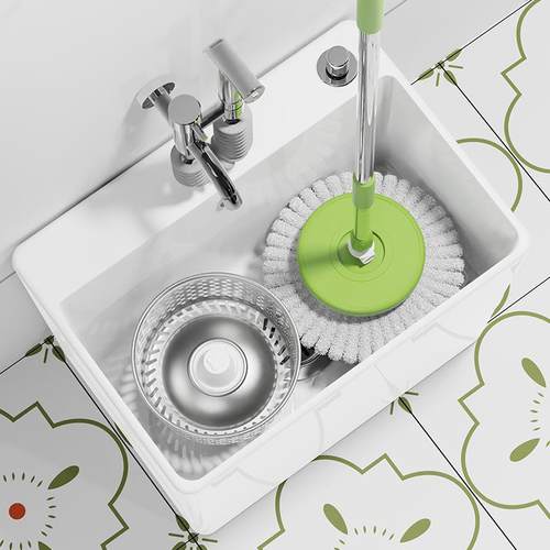 双驱动把拖池阳台陶拖布池旋935转卫生间家用瓷水地池盆一体洗拖