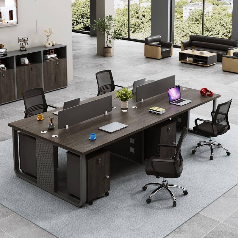 脑员办公桌椅位组合简约现代员工卡座屏FHD风工隔断电桌四六八人