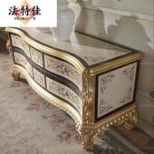 奢柜华式 电视柜彩绘金箔客厅影视式 法实木雕花地柜新古典视93786
