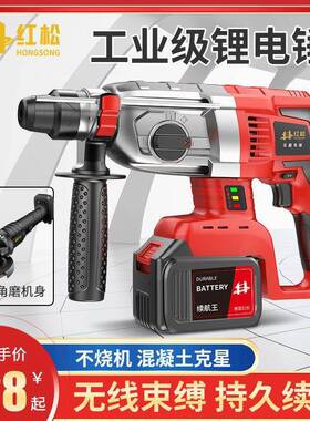 国红松无刷锤充电式电电镐德大功率冲击钻凝土锂混NTT电工具工业
