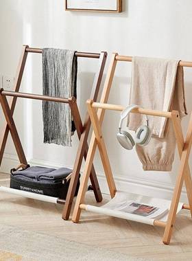 实木立榉木衣架落地功式HOF轻奢多能收纳新中衣架卧室衣式帽间挂