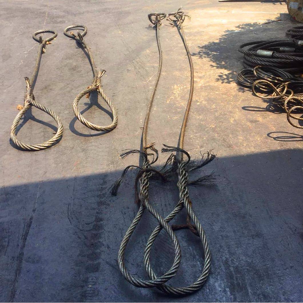 重插吊具索具钢丝钢丝绳索绳手编吊索18*6米编吊索起具串头头双环