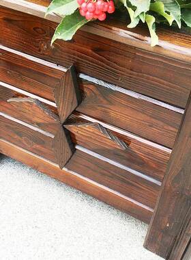 防腐木箱碳化加厚木实工程花花槽户外盆花木制77495特大号阳台种