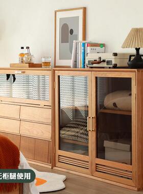 木书柜自由组合家用日式樱桃OUF木物中展示储柜酒柜实古餐边柜