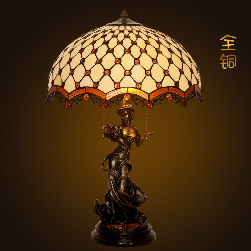 欧式宫廷帝凡尼全铜玻璃台灯