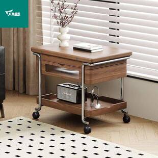 家用可移动糖中古小推边车客厅折叠降带轮升可移动小推桌茶几9900