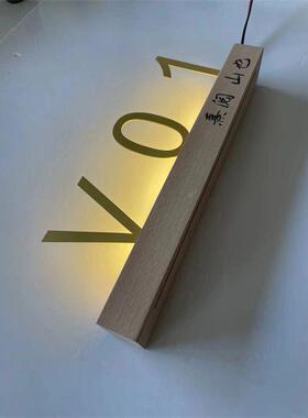 牌门号码牌门牌号创房意号酒店住TYF门宅家用发光房间