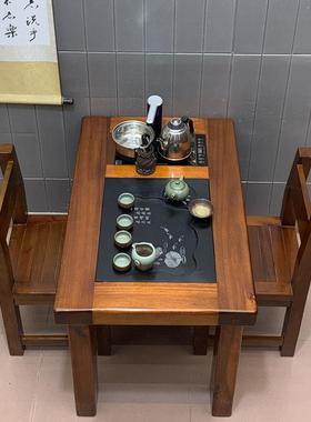 泡茶桌老船茶桌茶具户套装茶桌茶椅组62672合小型几客厅约木实木