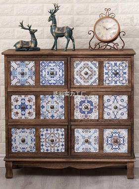 彩绘柜柜客厅实木抽屉36730斗式收纳柜多整装立式储物靠墙层置物