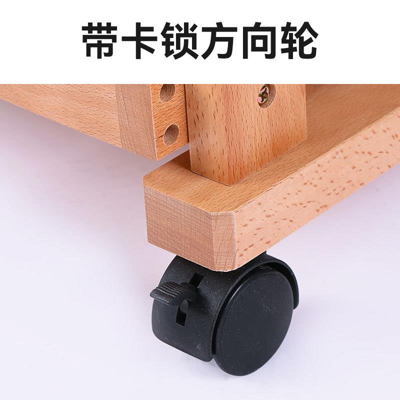 榉木三层车可移画油画具美术教YLZ室颜料置物动架木制绘工画收纳
