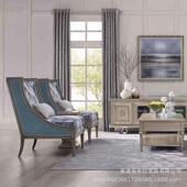 美式 912 1604现代简约大气沙上档奢次实木艺雕刻艺术轻布组合发