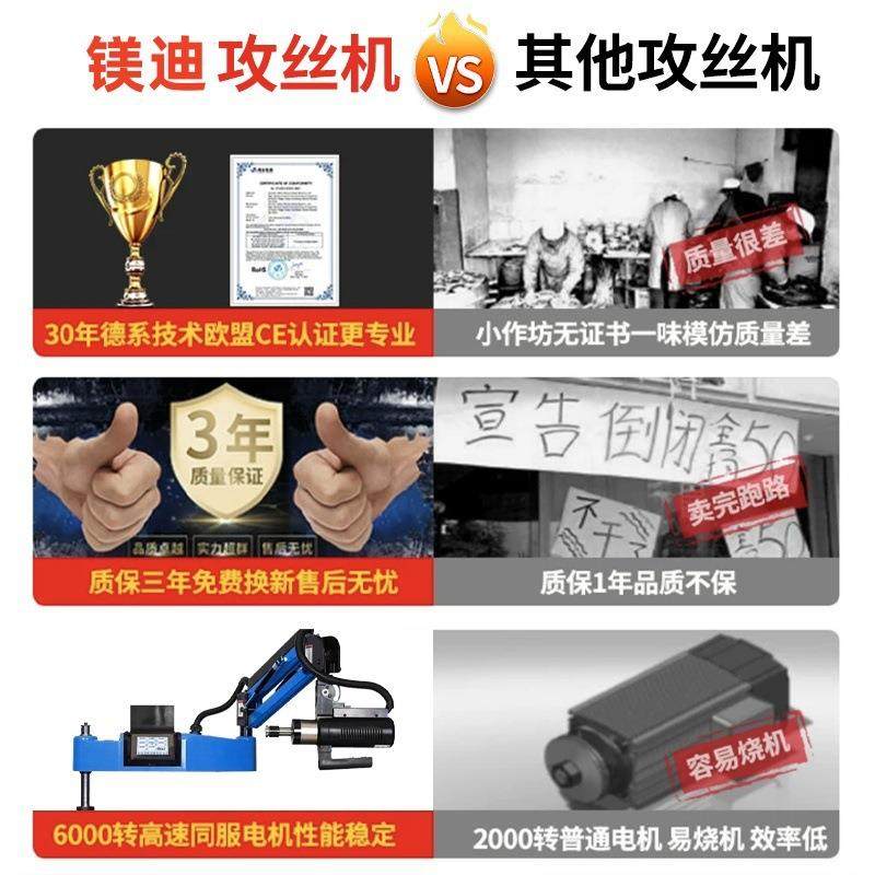 伺服电动攻丝机全自动小型式摇KZV智臂能丝攻机万向数孔控钻台攻