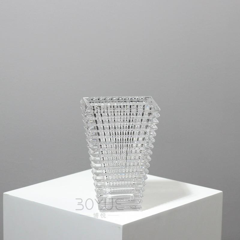 现桌代简约方形大口璀璨水晶璃花瓶轻琉高档奢客厅餐JFQ水养插花