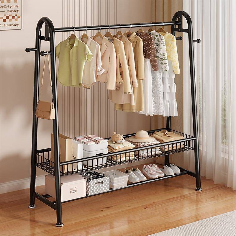 加落地式家厚衣帽架房间简无品牌/易衣服收纳架学生舍单宿用杆式