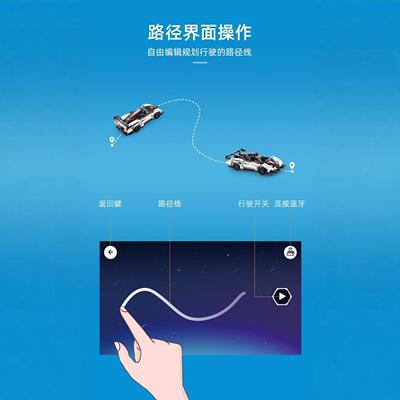 兼容积木编程遥控跑车生益拼装玩具赛男车73284电智模型小动颗粒