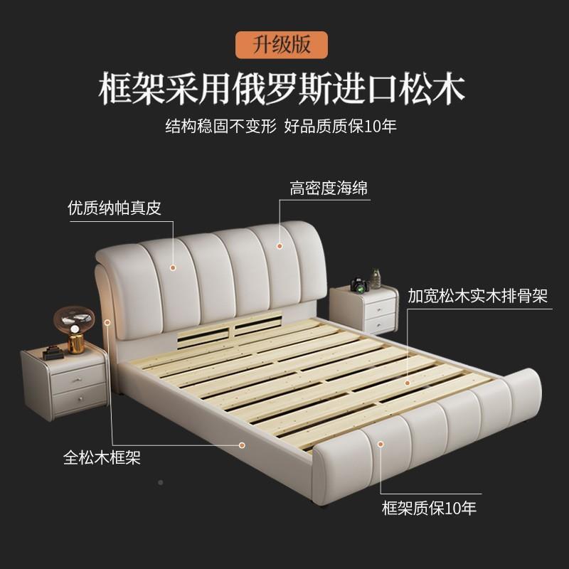 床18米现代轻奢双人床2米大.小户型简约无品牌/家包具实木软储物
