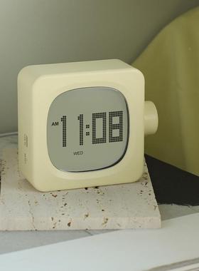 MUID办公室方YWN室形块小闹钟创意学生钟表卧头方电子时钟唤醒床