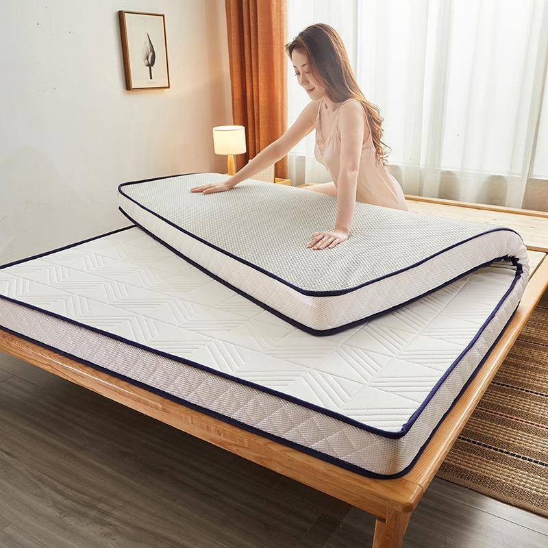 新款纯色立体边针亲织乳胶单人垫肤双针织棉MOR格纹乳胶床垫床单