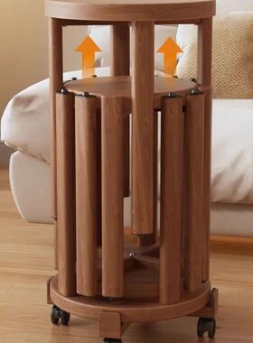 实木可11362叠茶放几客厅家用组合凳子叠叠圆乐凳凳餐桌待客带滑