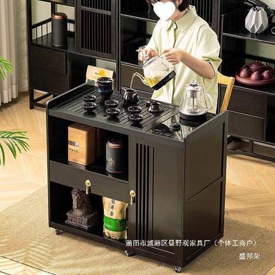 厂家实木茶几小茶车移动茶桌茶台烧水壶一体泡茶桌家用煮茶水柜阳