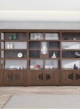 计品新中式博古架落地茶39676边茶具架子展示架展台设产柜品茶实