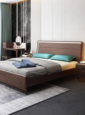 实木床现12910代简约18米双人床卧大床1..5欧式轻奢床高箱米储主