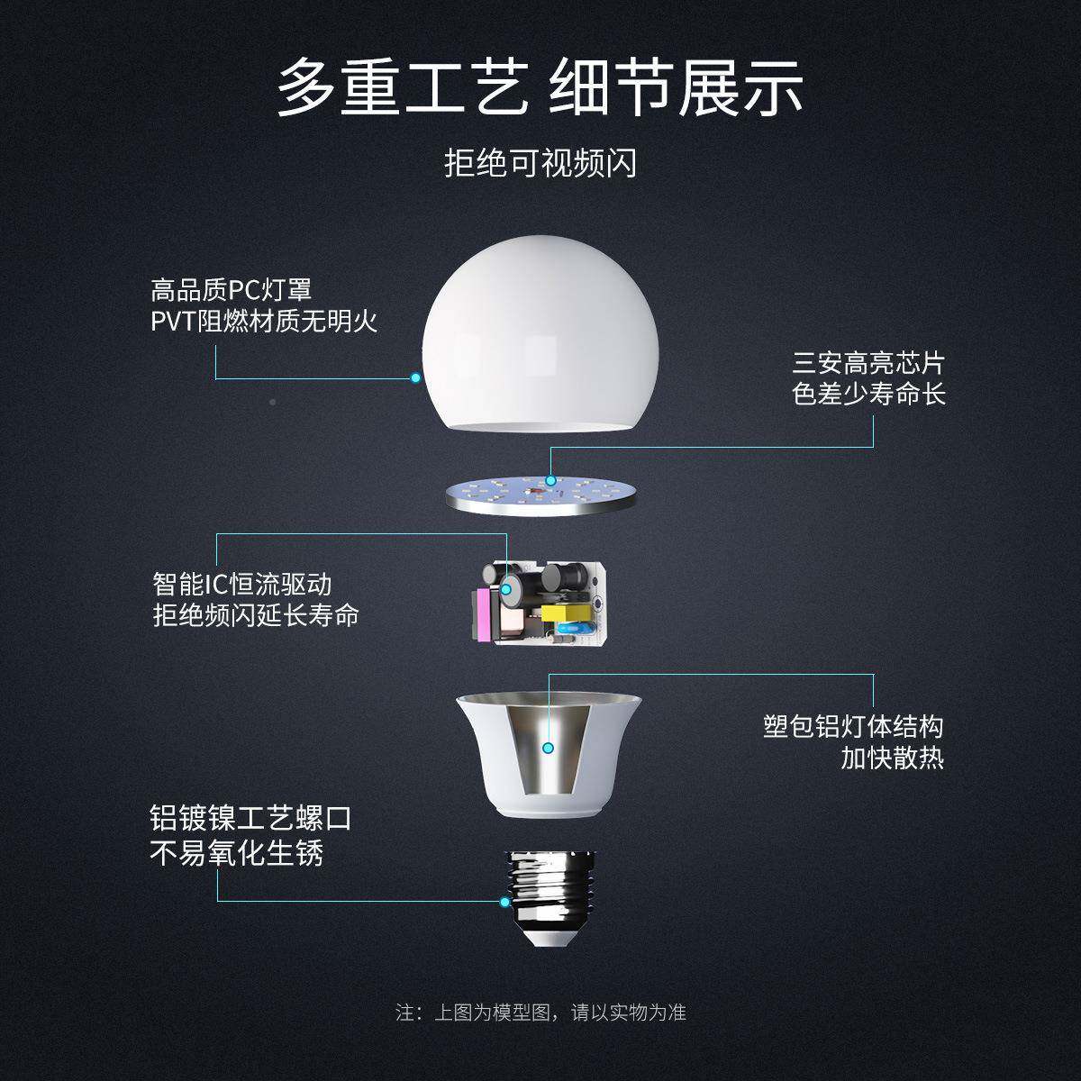 开尔ld节能灯超亮e27螺小球泡无品牌/家用螺旋吊口e灯房照明大泡