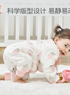 小狮王辛巴婴儿睡袋春秋冬四季通用宝宝儿童防踢被神器纯棉加厚款