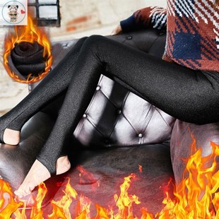 薄绒光面秋裤女打底裤女外穿显瘦丝滑健美裤高腰秋冬踩脚蹬裤女