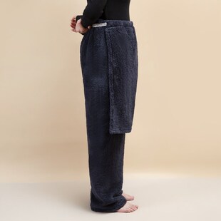 加绒加厚开裆裤男瘫痪病人卧床护理女遮羞老人方便裤冬珊瑚绒睡裤