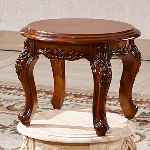 美式 粤港家具 椅休闲凳宝宝凳精美小矮凳 全实木凳换鞋 小矮凳 欧式