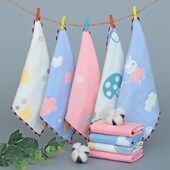 婴儿纯棉纱布口水巾新生儿童洗脸巾宝宝小方巾超软洗澡巾毛巾手帕