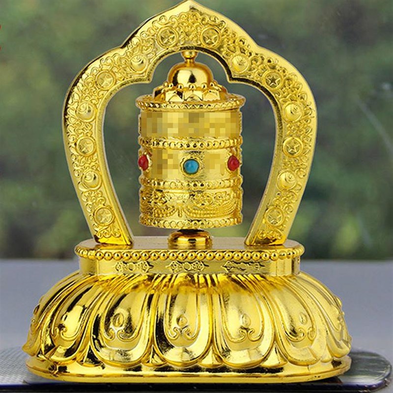 阳光照即可转动镶嵌彩珠车内中控台装饰汽车优选平安祝福新款摆件