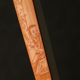 名家袁江纯手工阴刻仕女图三合青扇骨竹雕文人扇子浙工王伟制扇子