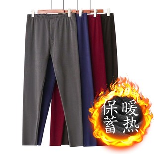 薄款 加绒加厚修身 打底裤 德绒保暖裤 自发热内穿秋裤 秋冬季 大码 男士
