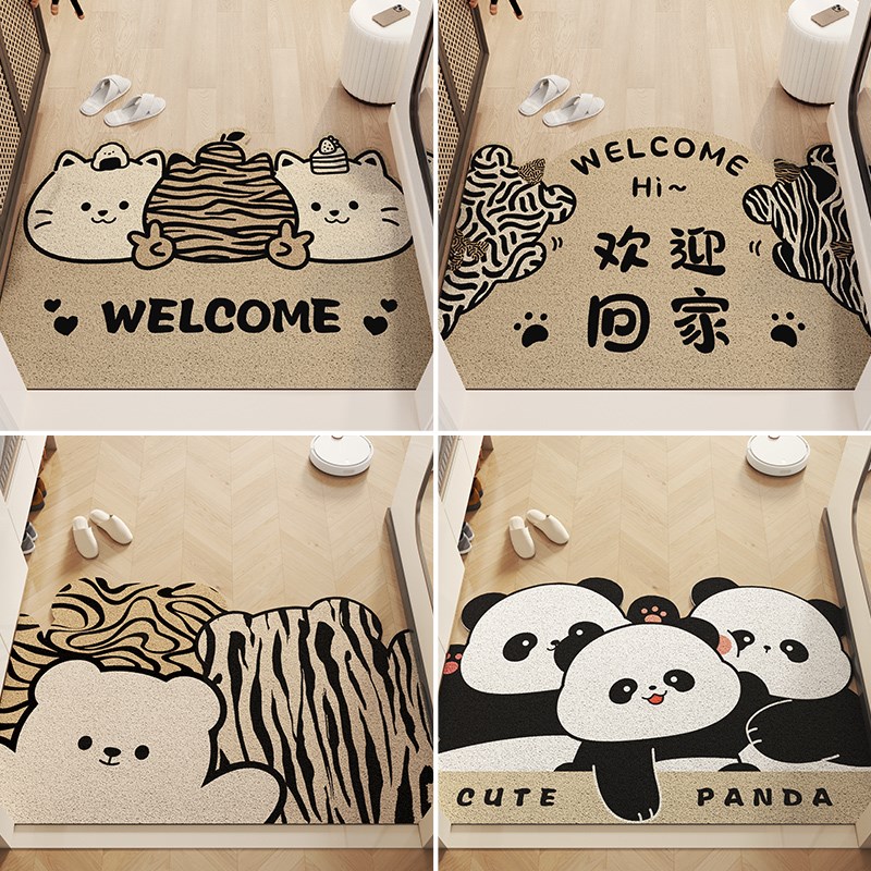 入户门地垫进门门口耐脏丝圈脚垫2024新款门内玄关门垫可裁剪地毯
