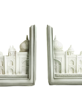 北欧白色创意建筑城堡书挡书靠书立书房摆件样板房家居软装饰品