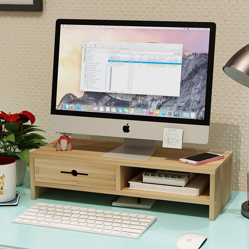 北竹家私 办公室桌面置物架护颈电脑显示器屏增高架底座键盘支架