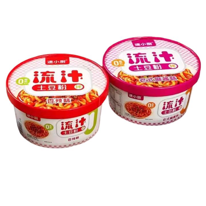 速小厨流汁土豆粉免煮懒人桶装冲泡砂锅土豆粉面条速食方便面粉丝