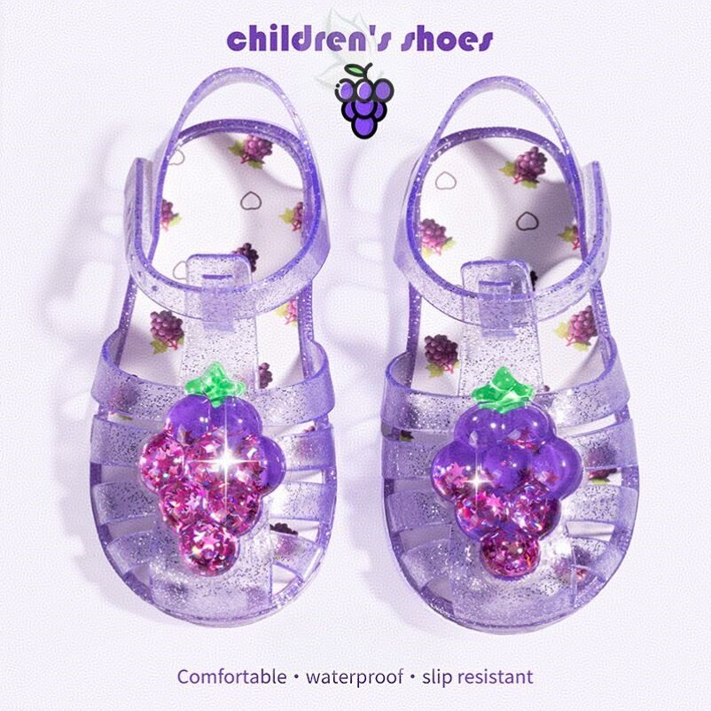 儿童凉鞋女孩包头可下水沙滩鞋女童公主宝宝镂空复古果冻罗马鞋夏